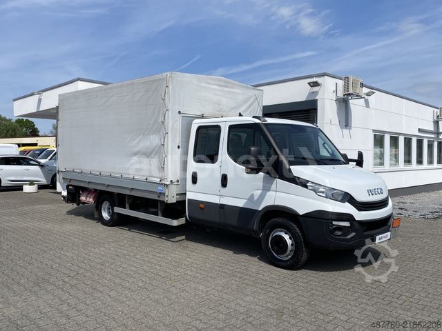 Transporter mit Pritsche & Plane IVECO Daily 70C18H DoKa *Werkstatt* LBW+7-SITZE (5268)