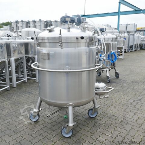 956 liter mobile, heatable/coolable agitator tank made of V4A with paddle agitator Pharma-Planung u. Anlagenbau GmbH B0059