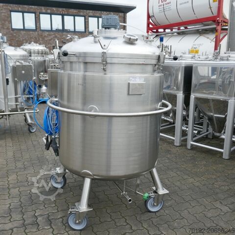 956 liter mobile, heatable/coolable agitator tank made of V4A with paddle agitator Pharma-Planung u. Anlagenbau GmbH B0059