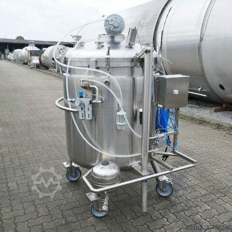 956 liter mobile, heatable/coolable agitator tank made of V4A with paddle agitator Pharma-Planung u. Anlagenbau GmbH B0059