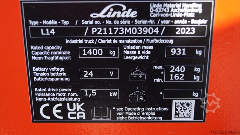 Manual stacker Linde L14 i