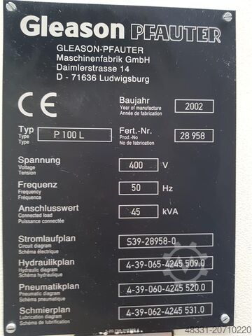 Zahnrad-Abwälzfräsmaschine - horizontal GLEASON- PFAUTER P 100 L