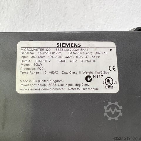 Electronics / Drive technology SIEMENS 6SE6420-2UD21-5AA1