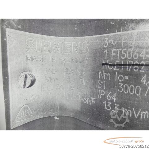 Steuerung Siemens 1FT5064-1AF71-3AA0 AC-VSA-Motor mit 1FU1050-6NF ohne Typenschild