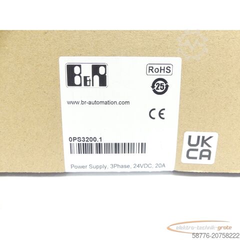 B&R Komponente B&R BR 0PS3200.1 / PS3200 Power Supply SN: AF651013134 -!-