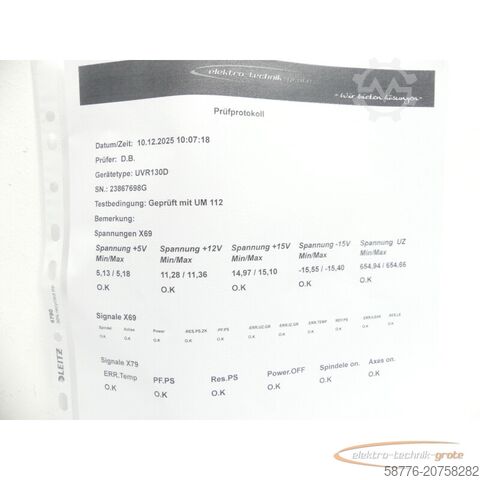 Komponente Heidenhain UVR 130D 377 639-01 SN23867698G generalüberholt m. 3 Mon. Gewährl.
