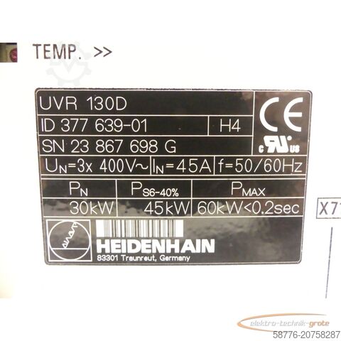 Heidenhain Komponente Heidenhain UVR 130D 377 639-01 SN23867698G im Austausch (Exchange)