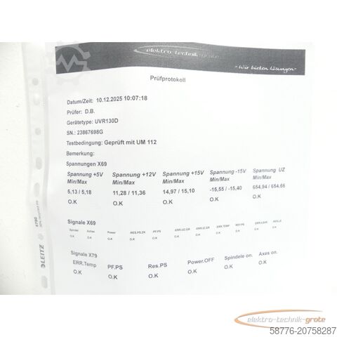 Komponente Heidenhain UVR 130D 377 639-01 SN23867698G im Austausch (Exchange)