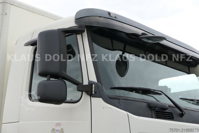 Flatbed truck with tarp VOLVO FM9-260 Koffer Blatt/Luft alte Tacho LBW