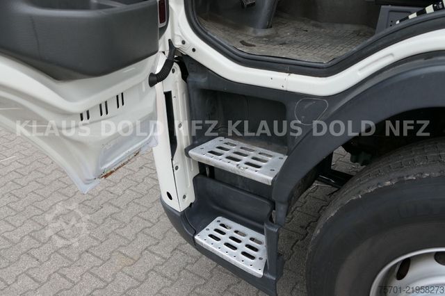 Flatbed truck with tarp VOLVO FM9-260 Koffer Blatt/Luft alte Tacho LBW