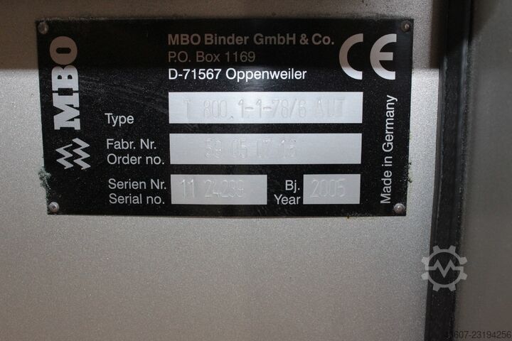 Automatische Taschenfalzmaschine / Automatic Buckle Folder MBO T800.1-78/6-4 AUT
