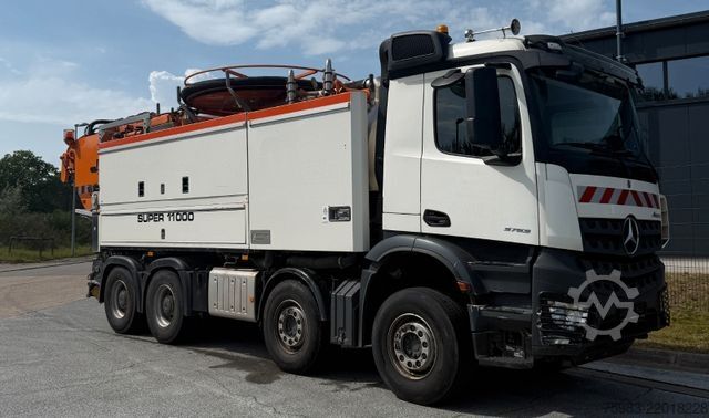 Vacuum tank truck MERCEDES-BENZ Arocs 3753 8x4 Wiedemann Super1000