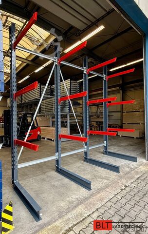 Cantilever racking, heavy-duty racking for long goods ca. 4 lfm. Kragarmregal H: 400cm ,Fuß +3 650 kg Belastung pro Arm , Langgutregal
