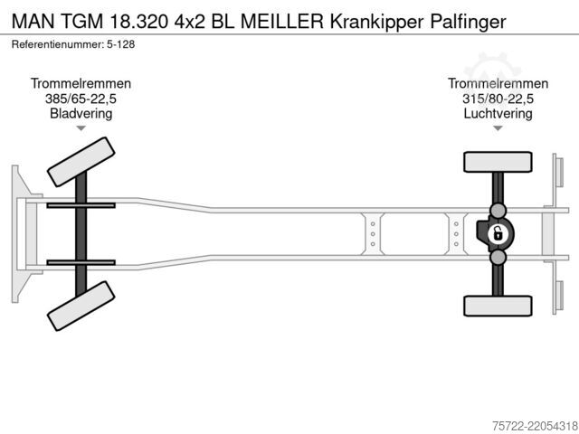 3-sided tipper MAN TGM 18.320 4x2 BL MEILLER Krankipper Palfinger
