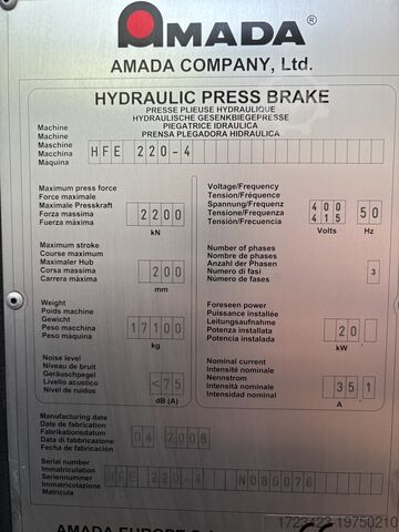 Abkantpresse Amada HFE-2204M2