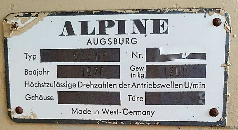 Fine Pulverizing Mill Alpine 630 UP