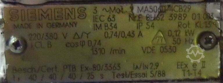 Geared motor 0.12 kW 4 rpm Stöber S203VB-3400-D63K