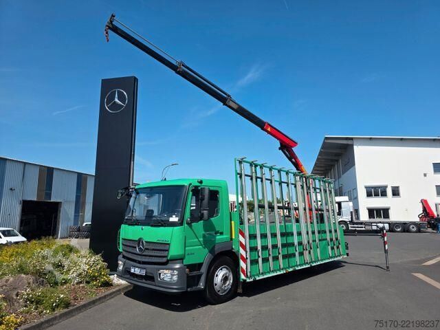 Platform trailer Mercedes-Benz Atego 1324 L Glasreff Palfinger PK 12.501 Funk
