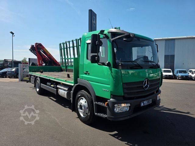 Platform trailer Mercedes-Benz Atego 1324 L Glasreff Palfinger PK 12.501 Funk