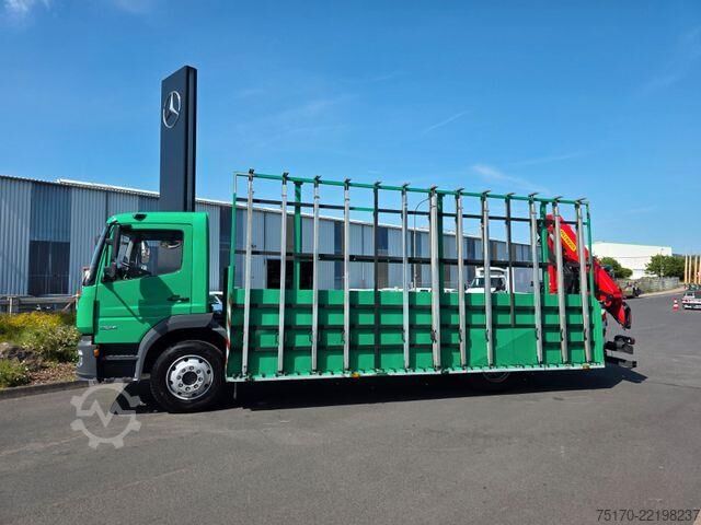 Platform trailer Mercedes-Benz Atego 1324 L Glasreff Palfinger PK 12.501 Funk