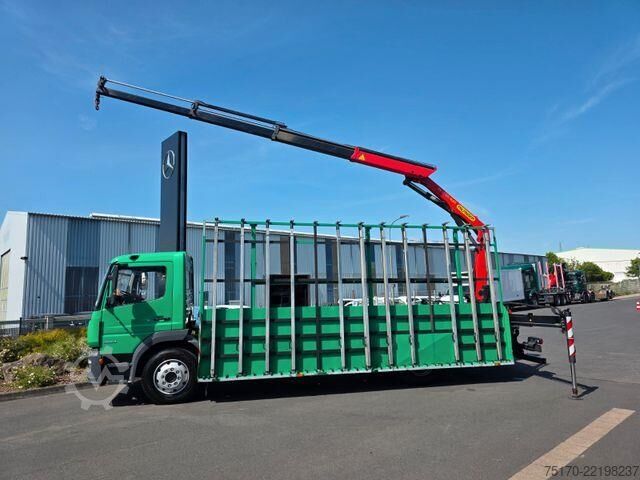 Platform trailer Mercedes-Benz Atego 1324 L Glasreff Palfinger PK 12.501 Funk