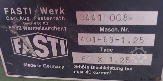 Sickenmaschine Fasti 401-63-1,25