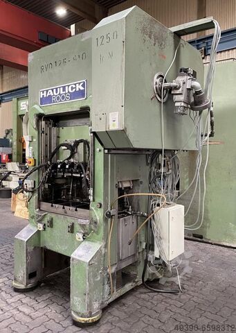 Eccentric stamping automatic with NC roller feeder EBU; double-column - eccentric press, production HAULICK + ROOS RVD 125