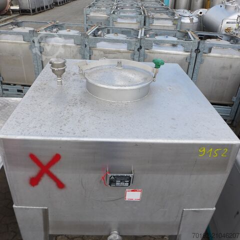 1100 Liter Rechteckbehälter aus V4A ASCA Apparate Behälterbau 9152