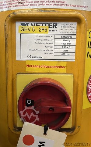 Kranarm Säulenschwenkkran bis 400kg Vetter PS5-4,0