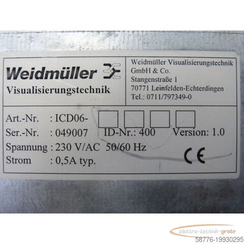 Component Weidmüller ICD06 - Bedientafel mit 3.5" Diskettenlaufwerk