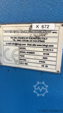 Industrial Steam-Heated Tumble Dryer Triveneta Grandi Impianti E/100 R.V.