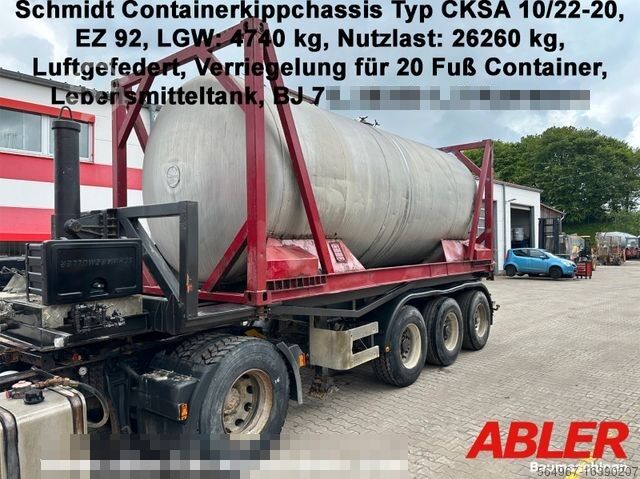 Tanker semitrailer SCHMIDT CKSA 10/22-20 Containerkippchassis Tank