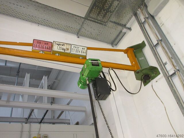 Wall-mounted slewing jib crane Slewing jib crane Chain hoist Demag KBK Kran Drehkran Hallenkran 3m Demag KBK2 125 Kg + Stahl Kettenzug