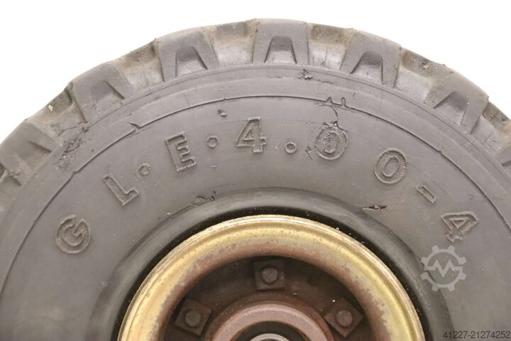 Vollgummi Reifen mit Felge und Zahnkranz Gumasol Softy 4.00-4