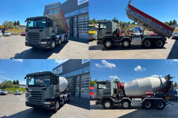 Concrete mixer truck SCANIA G450 8x4 SWS Mischer/Kipper