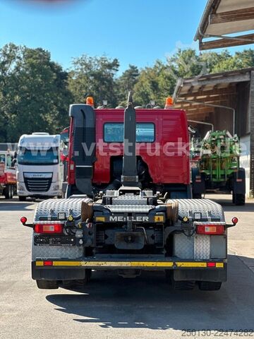 Roll-off tipper truck VOLVO FMX 460 6x4 BL MEILLER RS 21 AK TAAXLIFT TANDEM