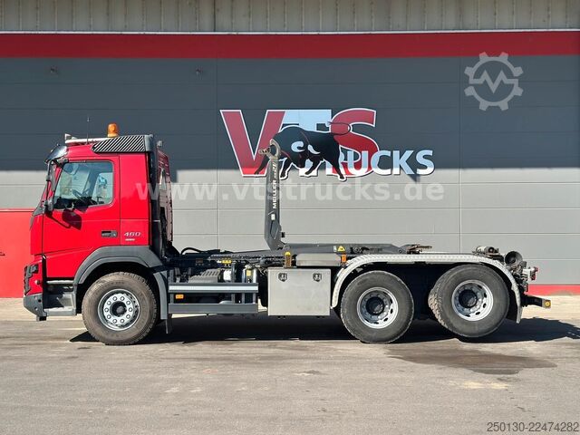 Roll-off tipper truck VOLVO FMX 460 6x4 BL MEILLER RS 21 AK TAAXLIFT TANDEM