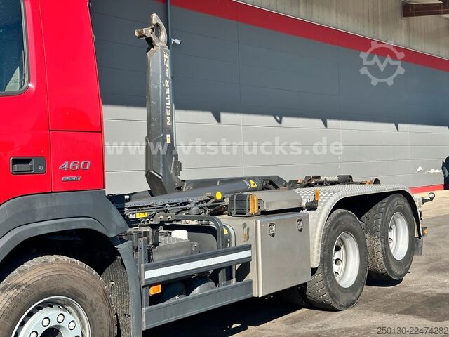 Roll-off tipper truck VOLVO FMX 460 6x4 BL MEILLER RS 21 AK TAAXLIFT TANDEM