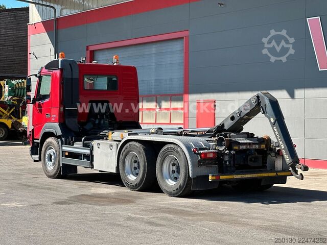 Roll-off tipper truck VOLVO FMX 460 6x4 BL MEILLER RS 21 AK TAAXLIFT TANDEM