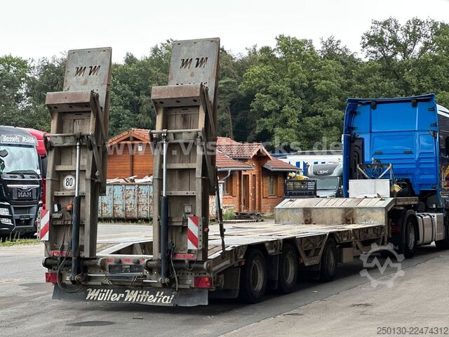 Low loader semitrailer MÜLLER-MITTELTAL TS3 Rm Lenk/Lift Radmulden Hydraulik/Rampen
