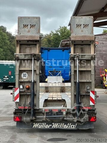 Low loader semitrailer MÜLLER-MITTELTAL TS3 Rm Lenk/Lift Radmulden Hydraulik/Rampen
