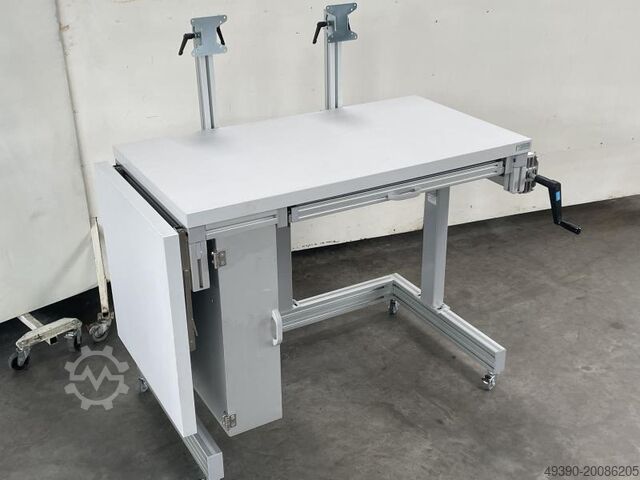 ESD electrostatically protected workbench, height-adjustable work table, electric workbench, work ta HANDKE Industrie Technik 
