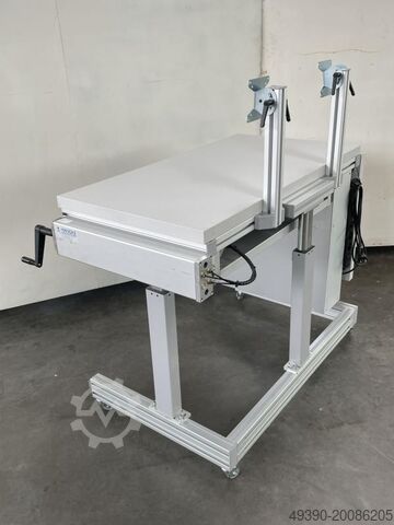 ESD electrostatically protected workbench, height-adjustable work table, electric workbench, work ta HANDKE Industrie Technik 