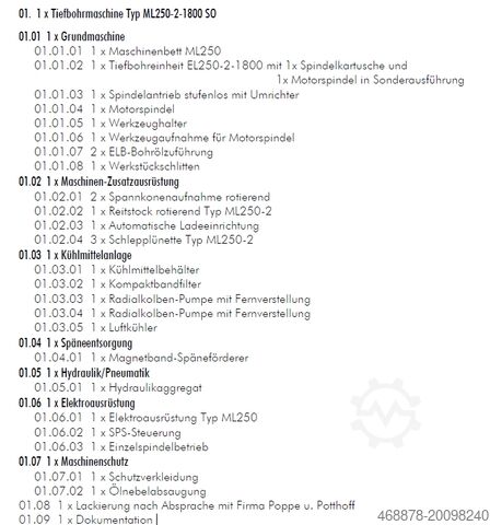 Tieflochbohrmaschine TBT Tiefbohrtechnik GMBH ML250-2-1800 SO