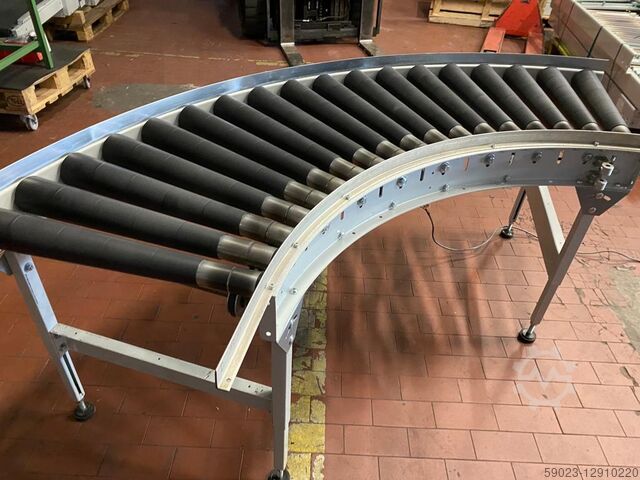 Roller conveyor curve 90 degrees AMI Fördertechnik Rundriemen -automatisiert