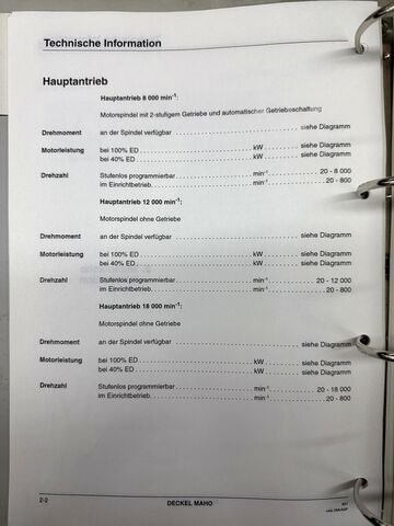 CNC universal machining center DECKEL MAHO DMU 60 P Hi-dyn