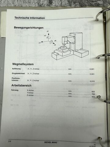 CNC universal machining center DECKEL MAHO DMU 60 P Hi-dyn