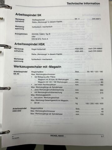 CNC universal machining center DECKEL MAHO DMU 60 P Hi-dyn