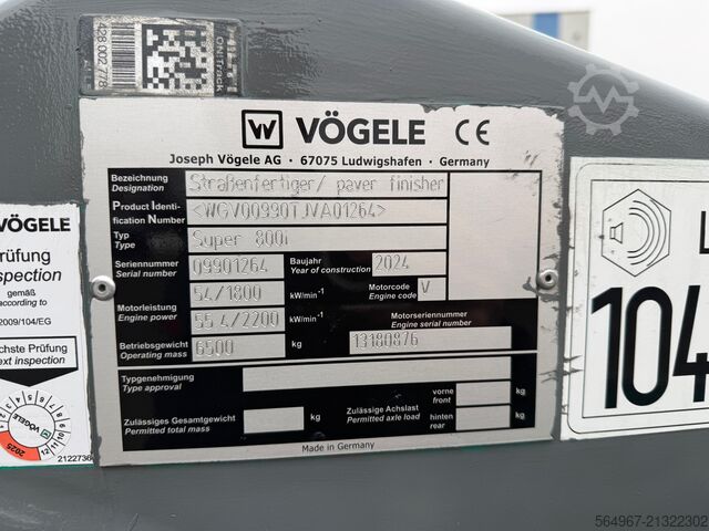 Tracked paver Vögele Super 800i Asphaltfertiger NEUWERTIG!