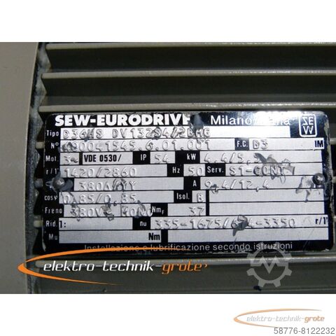 Control unit SEW Eurodrive D36HS DV132S4/2BMG Getriebemotor